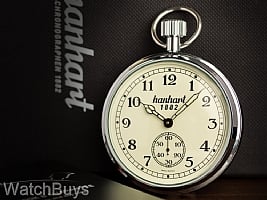 Show product details for Hanhart Board Time Pocket Watch Smooth Bezel Beige