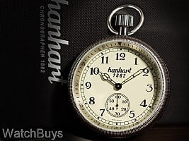 Show product details for Hanhart Board Time Pocket Watch Coin Bezel Beige