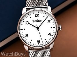 Show product details for Hanhart Pioneer Silva White Dial on Milanaise Bracelet