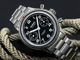 Show product details for Hanhart 417 ES 1954 Flyback Column Wheel Chronograph on Quick Adjust Bracelet - 39 mm