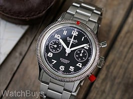 Show product details for Hanhart 417 ES 1954 Heritage Flyback Column Wheel Chronograph on Quick Adjust Bracelet - 39 mm