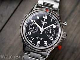 Show product details for Hanhart 417 ES Heritage Flyback Column Wheel Chronograph on Quick Adjust Bracelet - 42 mm