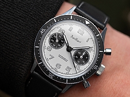 Show product details for Hanhart 415 ES Panda Chronograph on Strap Non-Refundable Deposit