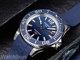Show product details for Hanhart Aquasphere Ocean Fade Blue Bezel on Rubber Strap