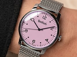 Show product details for Hanhart Pioneer Silva Rose Dial on Milanaise Bracelet Non-Refundable Deposit