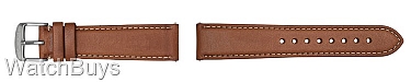 Show product details for Hanhart Pioneer Strap - 20 x 18 Calfskin Light Brown; White Stitch - Without Rivets - Long Length