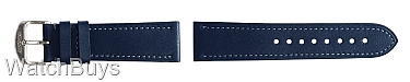 Show product details for Hanhart Pioneer Strap - 22 x 20 Calfskin Blue; Blue Stitch - Without Rivets - Long Length