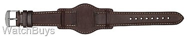 Show product details for Hanhart Pioneer Strap - 20 x 18 Calfskin Brown; White Stitch - Without Rivets With Bund - Standard Length