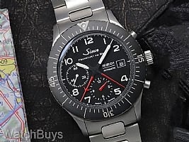 Show product details for Sinn 156.1 SZ-01 Chronograph on Bracelet Non-Refundable Deposit
