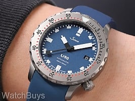 Show product details for Sinn U50-T Blue Dial Fully Tegimented on Silicone Strap