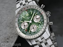 Sinn 903 Column Wheel St II Green on Fine Link Bracelet