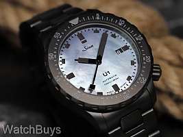 Sinn U1 S Black Fully Tegimented MOP Limited Edition on H-Link Bracelet
