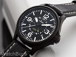 Show product details for Sinn 856 UTC Black Fully Tegimented on Strap