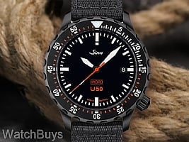 Sinn U50-T Hydro S Black Fully Tegimented on Double Textile Strap