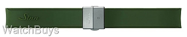 Show product details for Sinn Strap - 22 x 22 Silicone Green Rubber - Tegimented Compact Buckle - Matte Finish