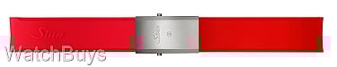 Show product details for Sinn Strap - 22 x 22 Silicone Red - Quick Adjust Tegimented Standard Buckle - Matte Finish