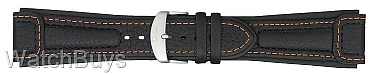 Show product details for Sinn Strap - 857 UTC TESTAF/VFR - Cowhide Black; Orange Stitch - Padded Double Stitched - Standard Length