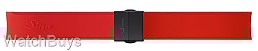 Sinn Strap - 22 x 22 Silicone Red - Tegimented Compact Buckle - DLC Finish