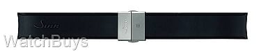 Sinn Strap - 22 x 22 Silicone Black Rubber Tegimented Compact Buckle - Matte Finish