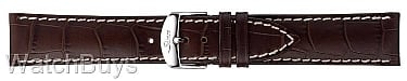 Show product details for Sinn Strap - 22 x 18 Cowhide Dark Brown; White Stitch - Alligator Grain - Standard Length